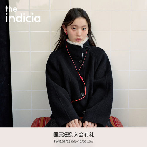 the indicia标记2026冬季新款冬日氛围感短款毛领大衣 L2D6DY302Z