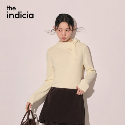 the indicia标记2026冬季新款温柔蝴蝶结系带设计毛衫 L2D6MS328Z