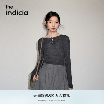 the indicia标记2026秋新款温柔减龄镂空蝴蝶结针织衫 L2C6ZZ218Z