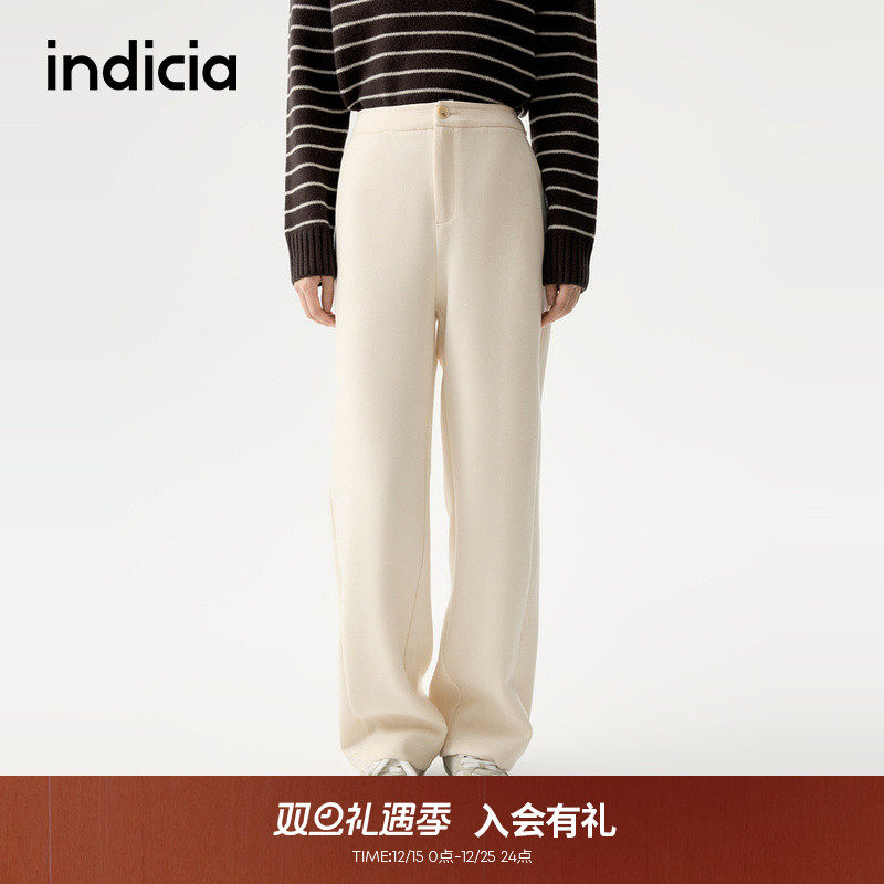 indicia标记2025冬季新款简约百搭柔软休闲裤通勤风长裤L2D5KZ216