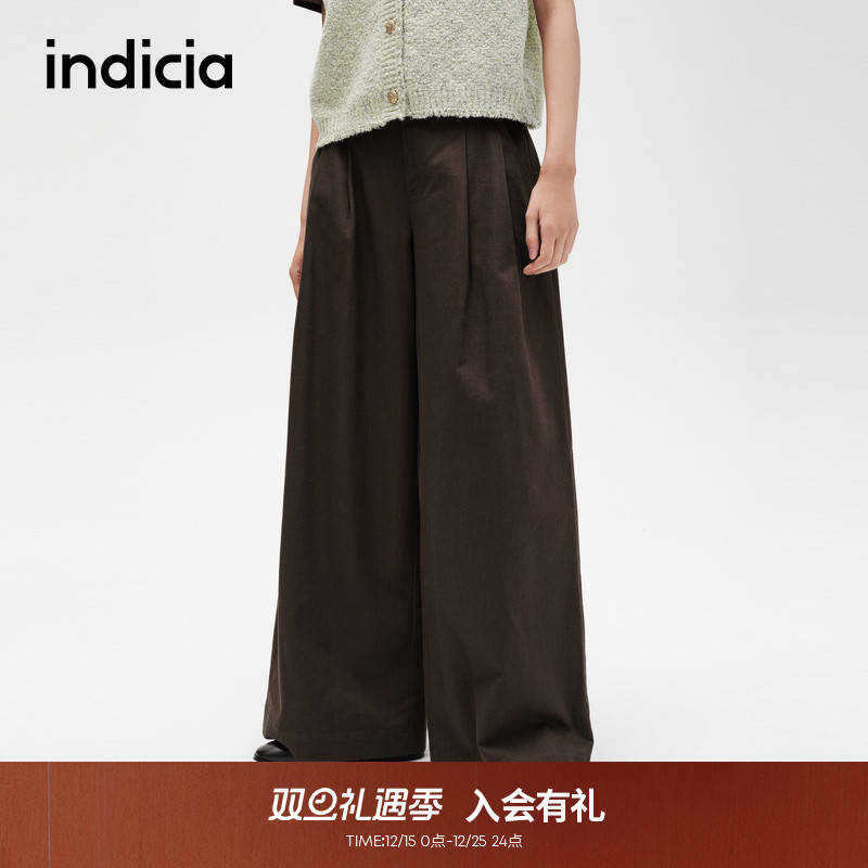indicia标记休闲气质阔腿工装裤