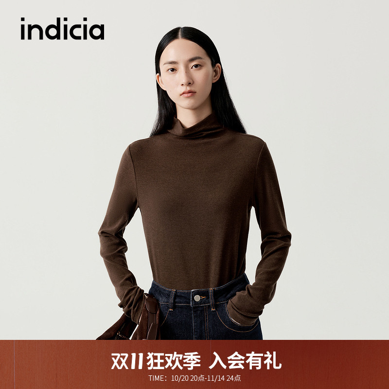 indicia标记商场同款2025冬季新款简约修身显瘦打底衫 F2D5DD547N