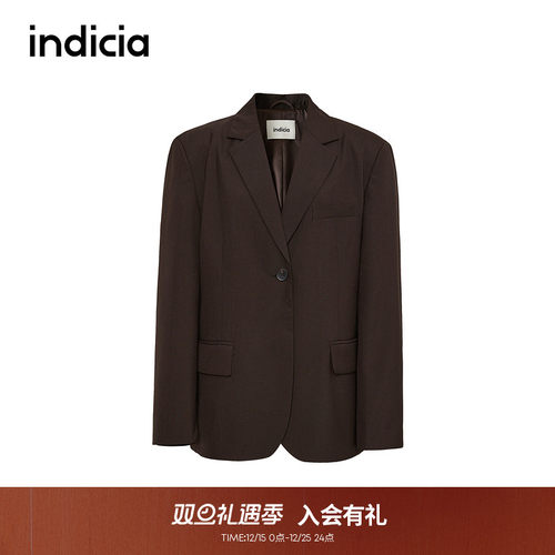 indicia标记商场同款春秋美拉德咖色通勤百搭西装外套F2C4XZ494C