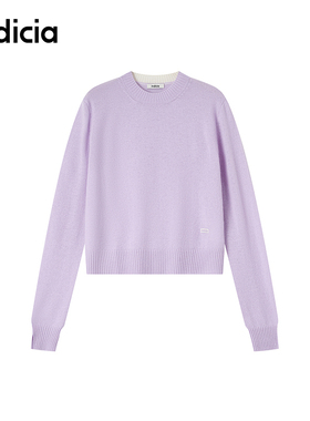 indicia标记商场同款25冬新款软糯舒服薰衣草紫针织衫 F2D5ZZ455F