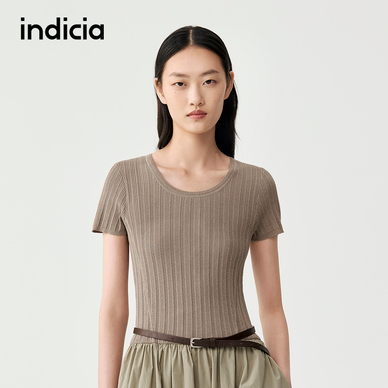 indicia标记商场同款2025秋新款气质风显瘦拼接连衣裙F2C5TZ370F