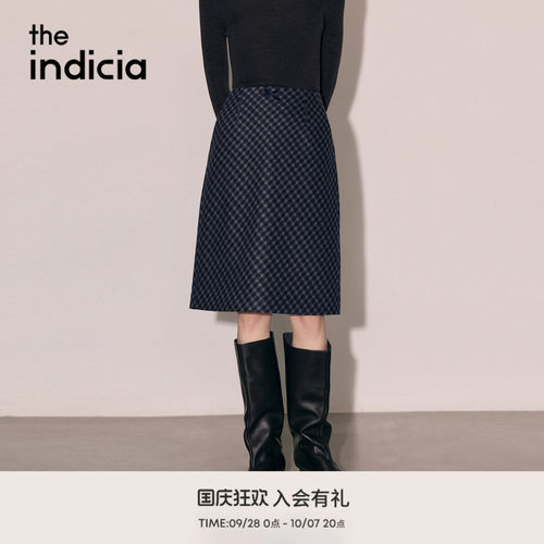 the indicia标记2026冬季新款得体大方高腰直筒半身裙 L2D6QZ315Y