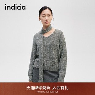 F2D4MS722C 简约文艺风设计感毛衫 indicia标记商场同款 秋冬新款