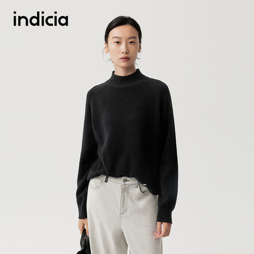 indicia标记商场同款2025冬新款简约舒适三色针织毛衫 F2D5MS613N