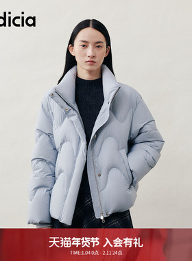 【趣味波浪】indicia标记25冬季新款雾霾蓝短款立领羽绒服YR268