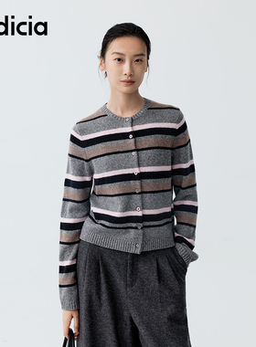 indicia标记商场同款2026春季新款设计感条纹开衫外套 F2A6KS002N