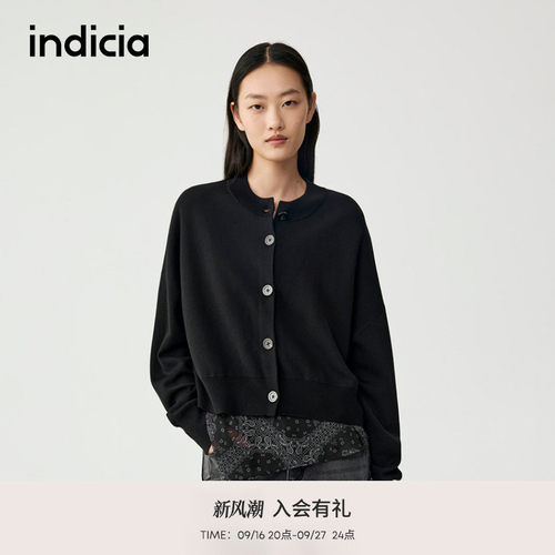 indicia标记商场同款2025秋新款潮流叠穿设计针织开衫 F2C5KS384N