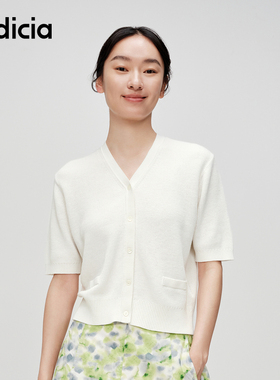 indicia标记商场同款夏季简约设计感针织开衫短袖上衣6B404KS231C