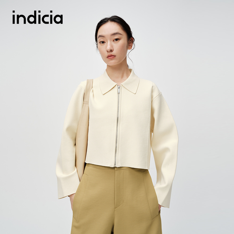 标记简约短款上衣开衫