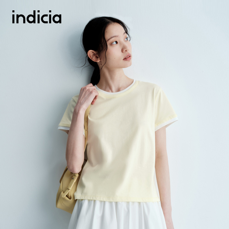 indicia标记少女感柔软短袖T恤