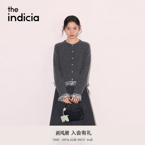the indicia标记2026秋季新款甜美减龄波点荷叶边开衫 L2C6KS243Y