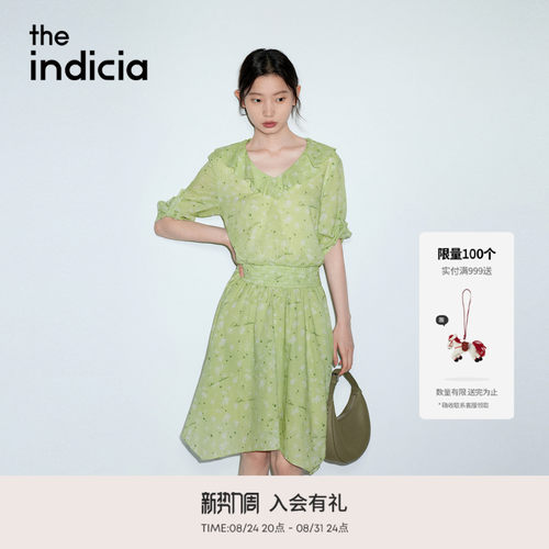 the indicia标记2026夏季新款清新文艺气质不规则连衣裙L2B6LQ174