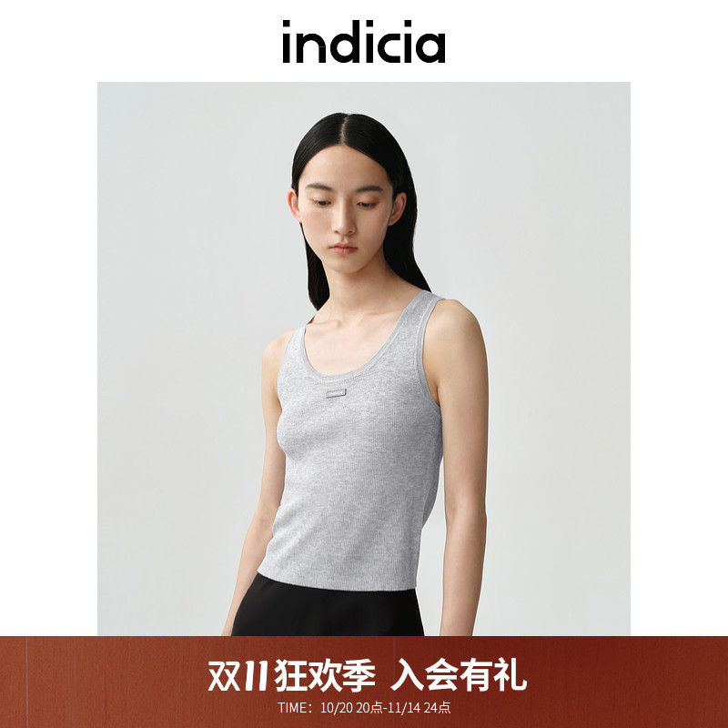 indicia标记商场同款25夏新款简约百搭背心修身打底衫 F2B5BX151C