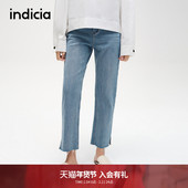 秋季 简约时尚 显瘦牛仔裤 indicia标记商场同款 休闲长裤 F2C4NK422F