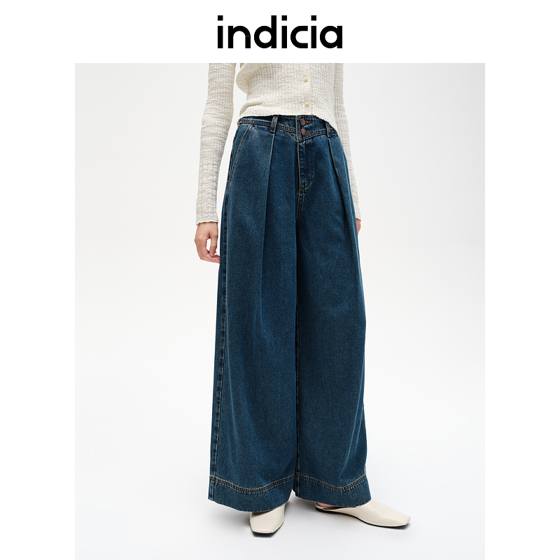 indicia标记复古设计感牛仔裤