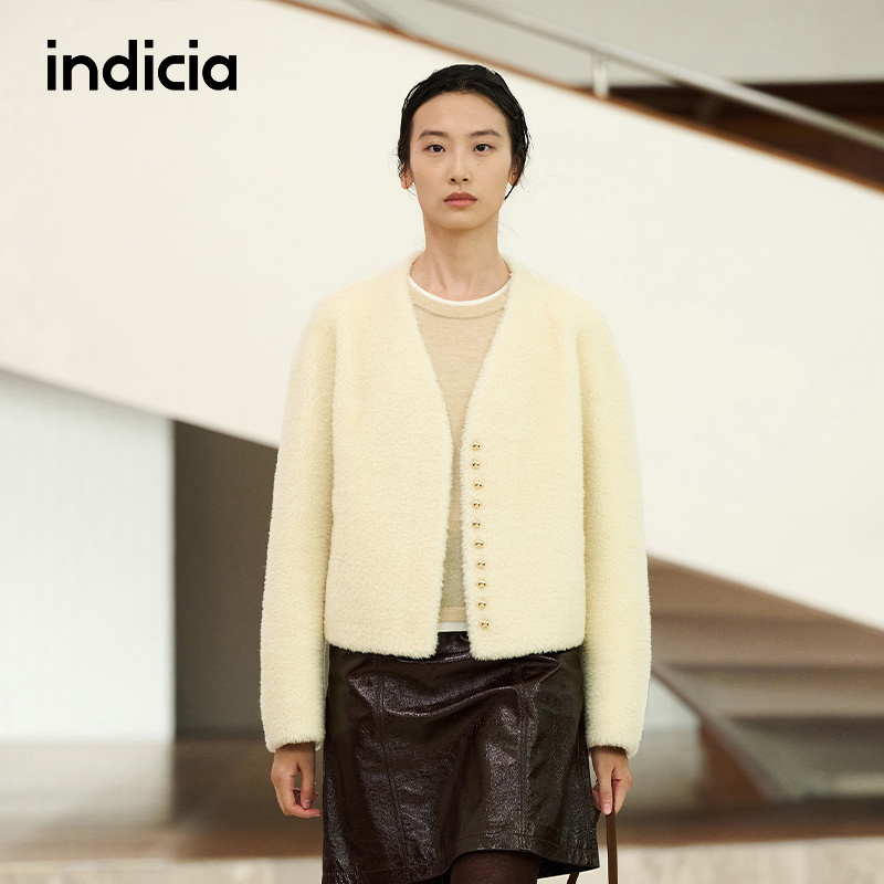 indicia标记羊毛短外套