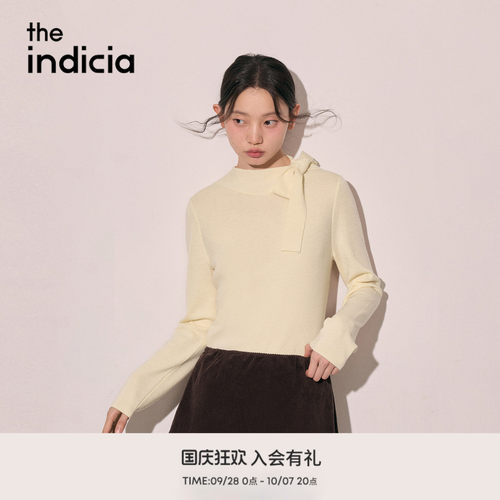 the indicia标记2026冬季新款温柔蝴蝶结系带设计毛衫 L2D6MS328Z