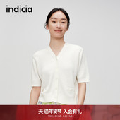 indicia标记商场同款 上衣6B404KS231C 短袖 夏季 简约设计感针织开衫