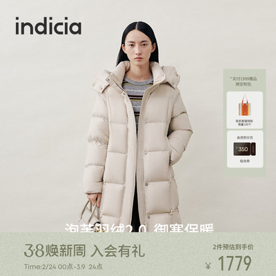 indicia标记长款羽绒服