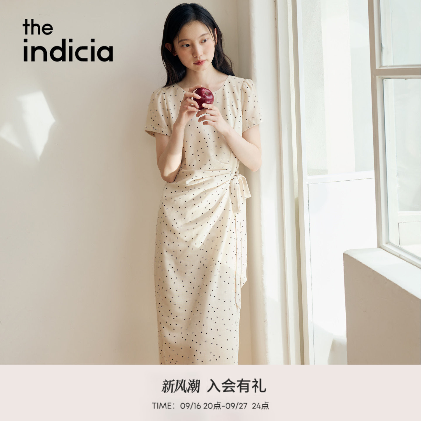 indicia标记2026夏季新款复古波点温柔风显白短袖连衣裙L2B6LQ170图片