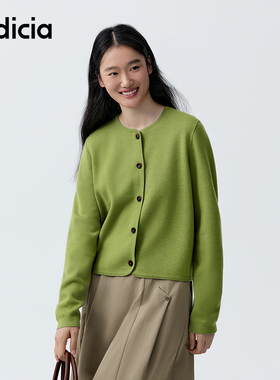 indicia标记商场同款2026春新款简约百搭圆领短款开衫 F2A6KS050N