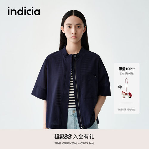 indicia标记商场同款夏季新款纯棉简约百搭通勤外套 F2B5WT130N