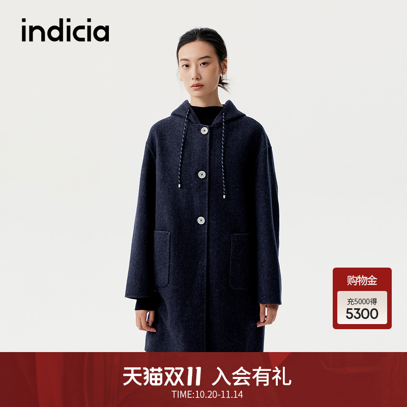indicia标记2025冬新款宽松包容茧型设计慵懒松弛感大衣L2D5DY235