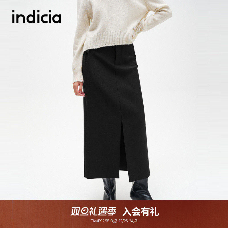 indicia标记通勤风百搭半身裙