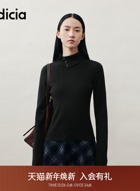 indicia标记2025冬季新款不规则翻领设计感舒适百搭毛衫L2D5MS292