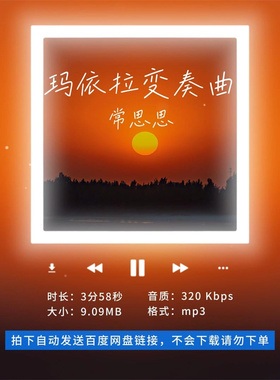 【淘淘伴奏】B1185常思思 玛依拉变奏曲 原版伴奏 带和声