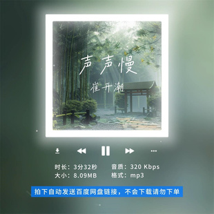 【淘淘伴奏】B1051崔开潮 声声慢 原版伴奏 带和声