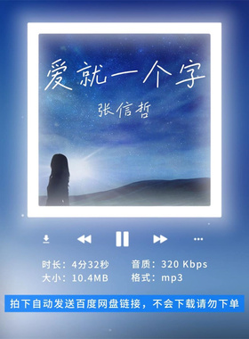 【淘淘伴奏】B3061张信哲 爱就一个字 原版伴奏 带和声