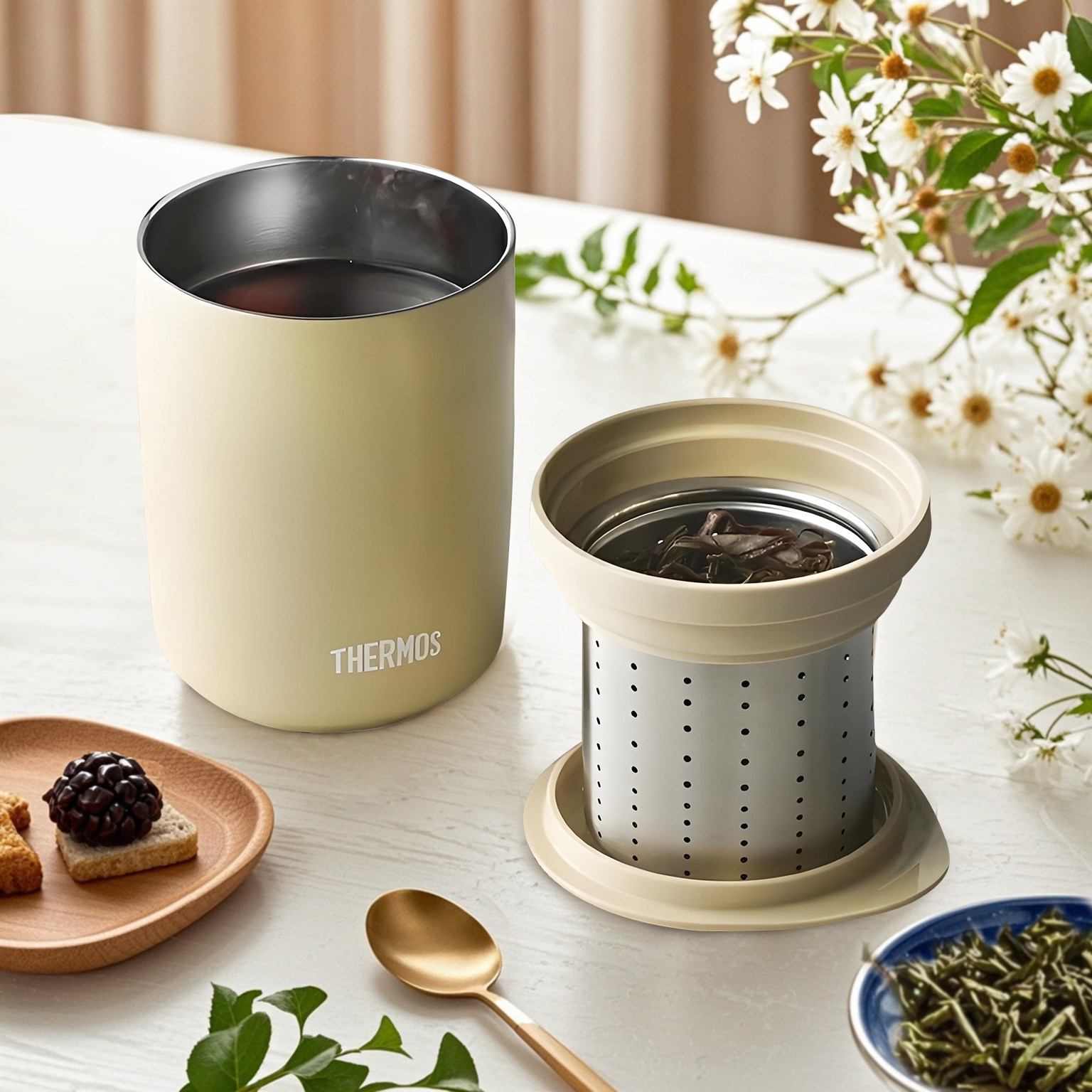 2025新款日本膳魔师带茶滤保温杯咖啡杯办公室马克杯泡茶水杯子