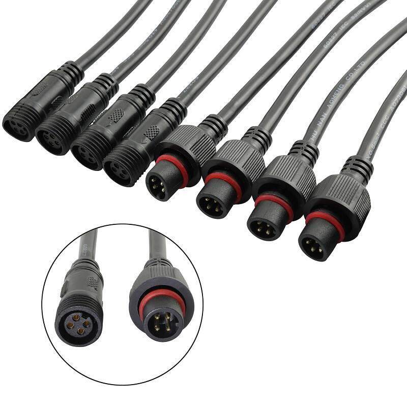 2345678芯防水连接器防水插头,led电缆工业防水公母快对插接头线