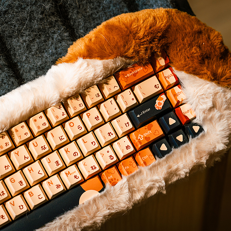 怒喵猫猫机械键盘女生办公高颜值