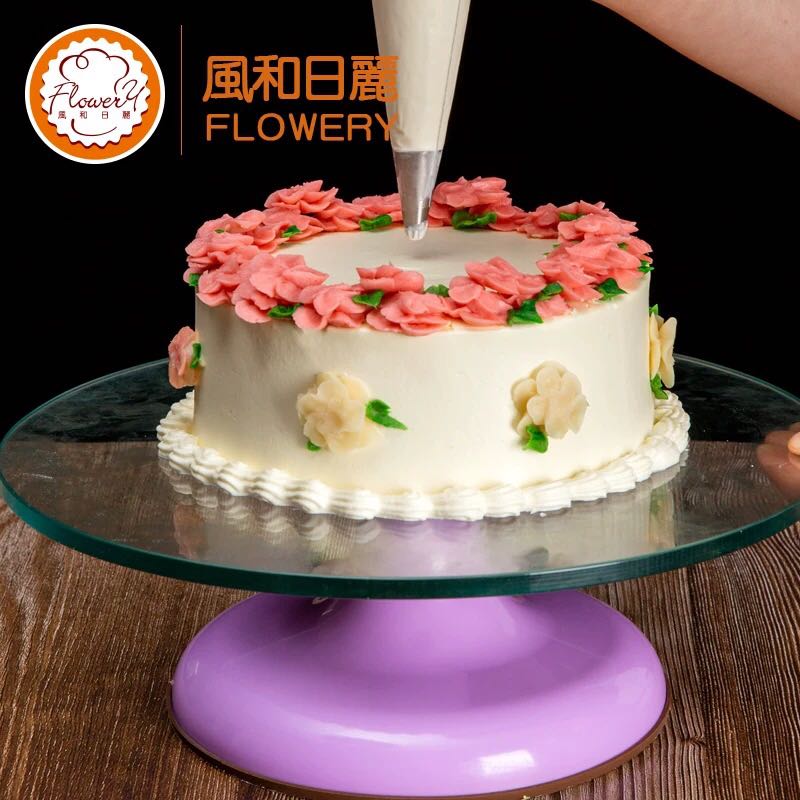 裱花转台风和日丽玻璃