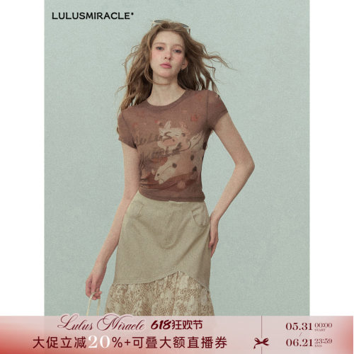 百搭小众玩偶短袖氨纶休闲风短袖