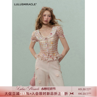 Lulusmiracle【摇摆布丁】夏季时尚减龄俏皮风泡泡袖Y2K甜辣上衣