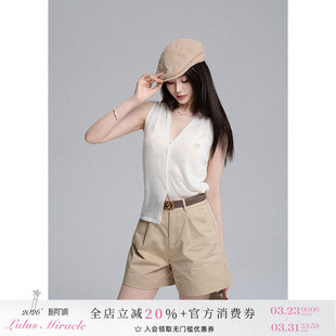 马甲上衣 极简老钱风高级感亚麻V领无袖 LulusMiracle 热感地带