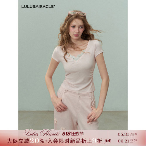 收腰常规氨纶,莱赛尔甜美风短袖