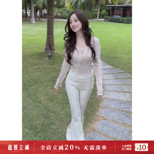 甜巧松饼 新款 LulusMiracle 秋季 甜美蕾丝上衣 法式 钩花显瘦修身