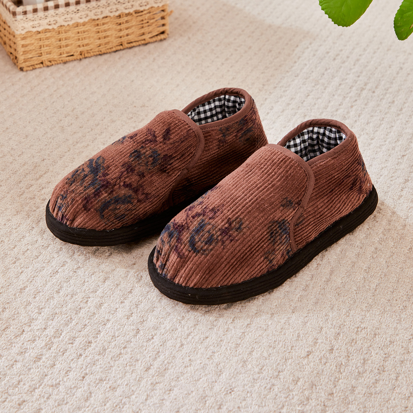 冬季加厚保暖千层底手工棉鞋情侣款一脚蹬平底开车鞋乐福鞋棉花靴,流行男鞋,棉鞋,淘宝优惠券,粉丝福利购,淘宝优惠卷