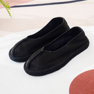 夏季浅口透气千层底手工布鞋女一脚蹬时尚百搭单鞋平底舒适汉服鞋