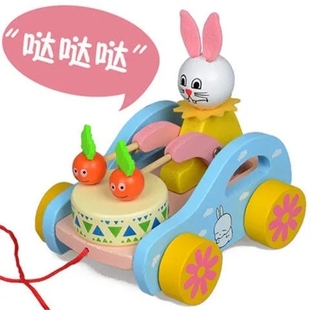 儿童拖拉学步拉线绳牵引蜗牛玩具车宝宝手拉会跑拉拉绳狗1-2-3岁