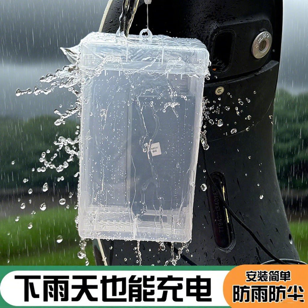 电动车充电器防雨罩散热雅迪爱玛台铃通用电瓶车收纳防水盒小配件