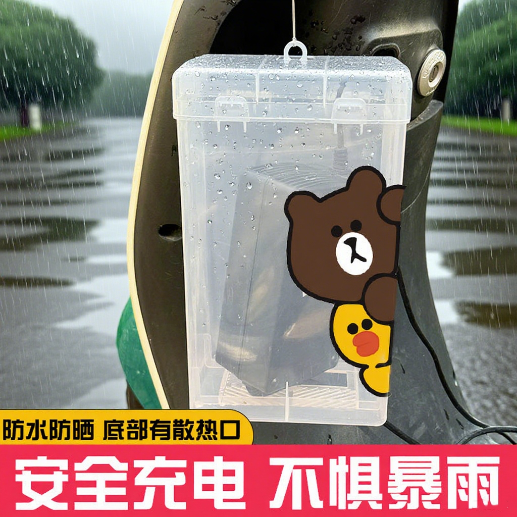 电动车充电器收纳包防水袋电动车防雨盒散热透气爱玛台铃绿源配件